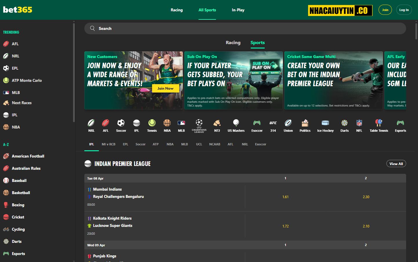 Chơi cược bóng với nhà cái đến từ Châu Âu Bet365