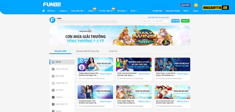 Khuyến mãi nhà cái Fun88