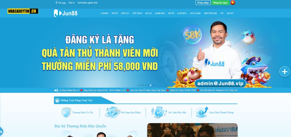 Jun88 – nhà cái cá cược hấp dẫn, uy tín, an toàn.